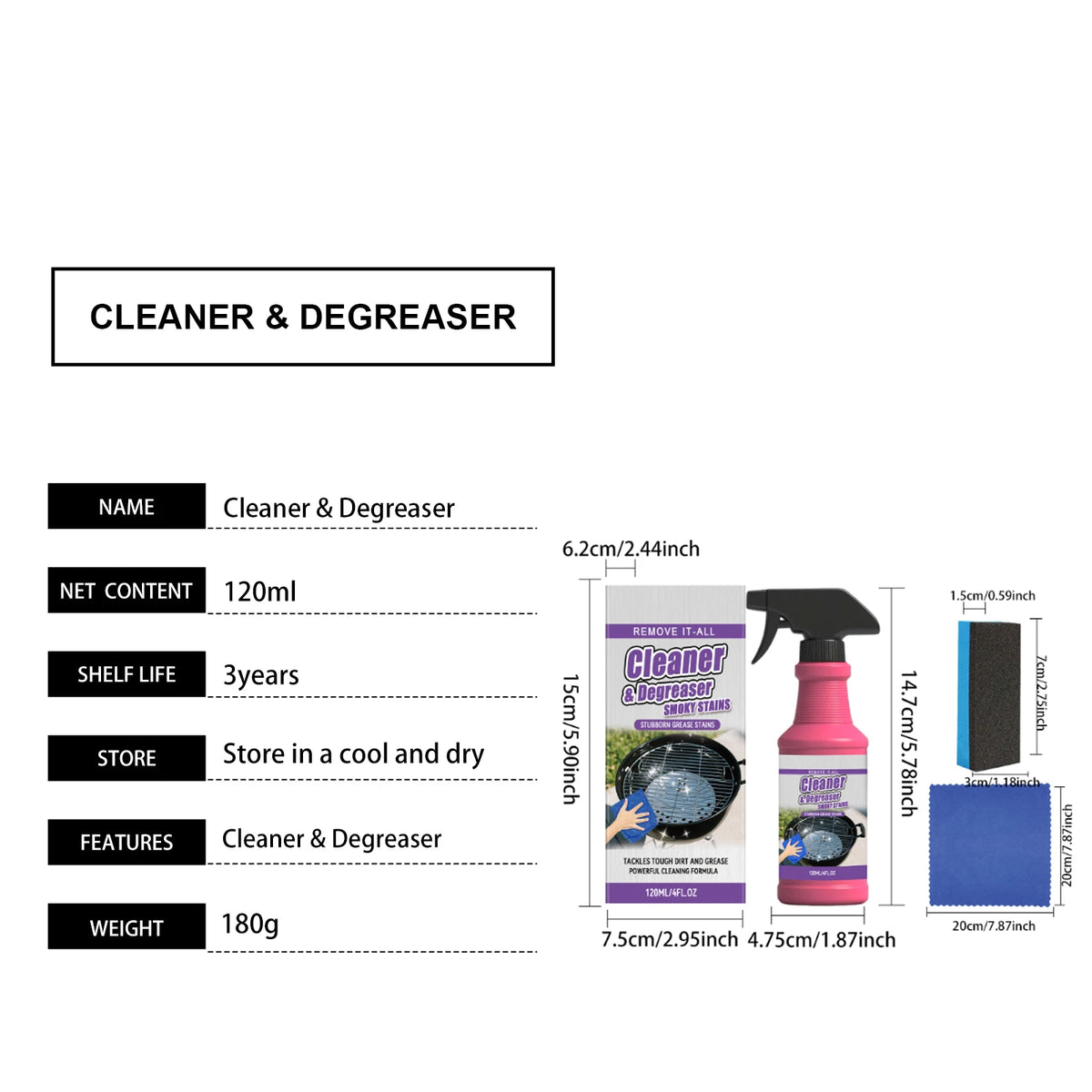 Bbq Grill Cleaner Grease Smoky Stain Remover Degreaser