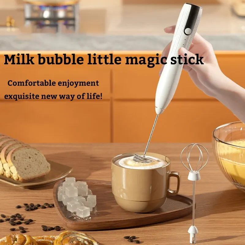 Mini Electric Milk Foamer Blender Wireless Coffee Whisk