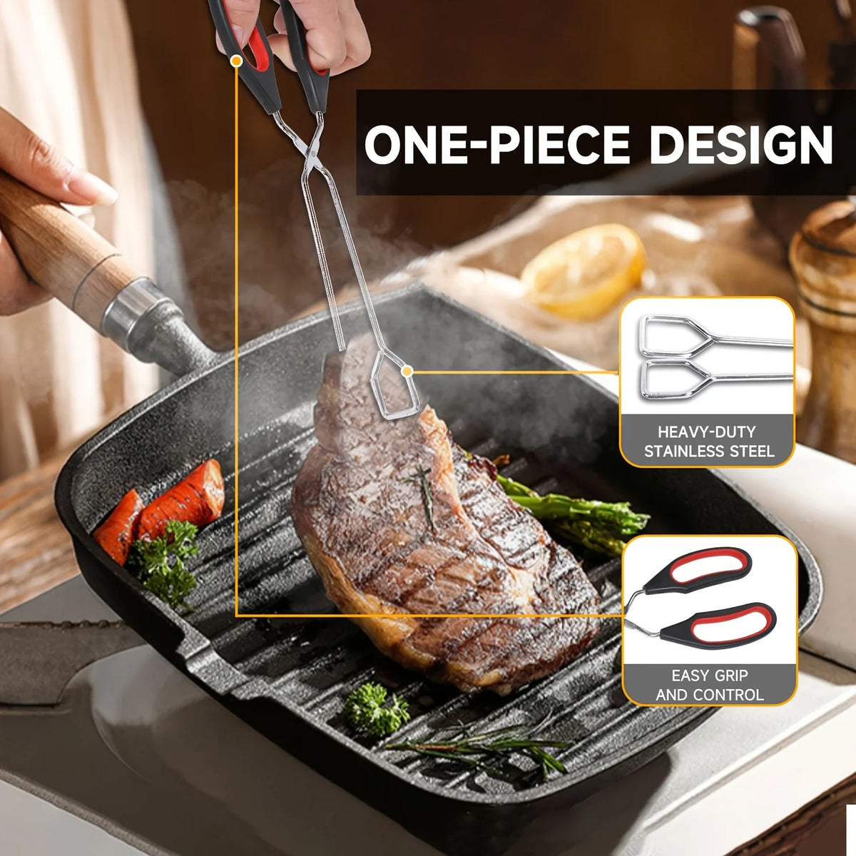 Stainless Steel Food Tongs - Cooking Food Tongs
