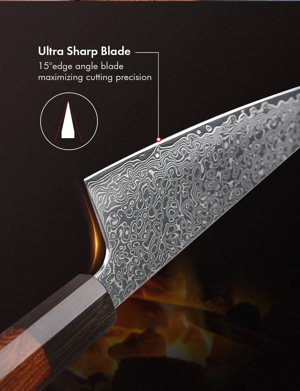 Turwho Japanese Hand Forged Honesuki Chef Knife Damascus