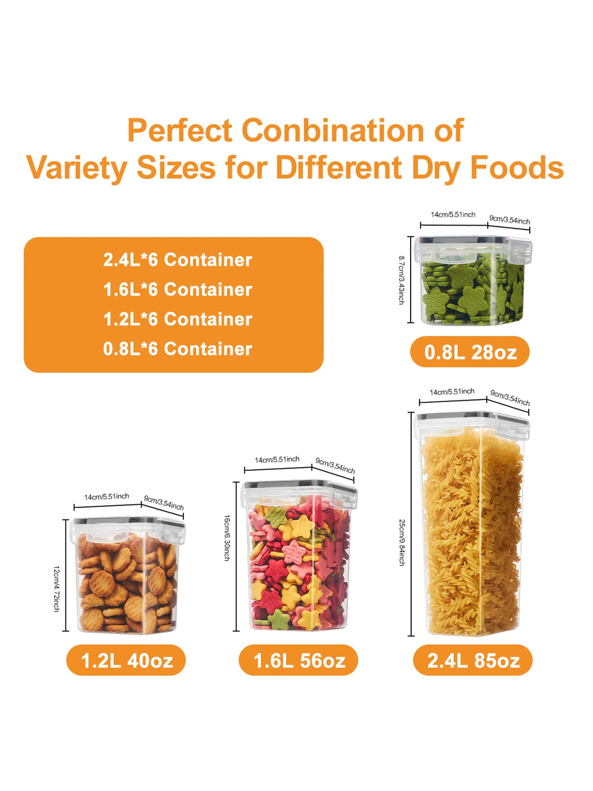 24pcs Airtight Food Storage Containers Labels Flour Grains