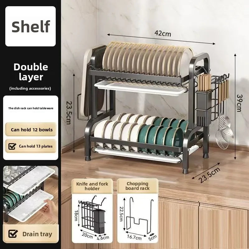 Shelf Dish Storage Rack Drain Dish Rack Organizer