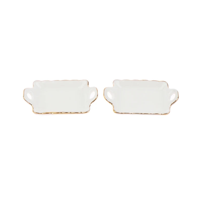 1pcs 1/12 Dollhouse Miniature Ceramic Food Tray Plate