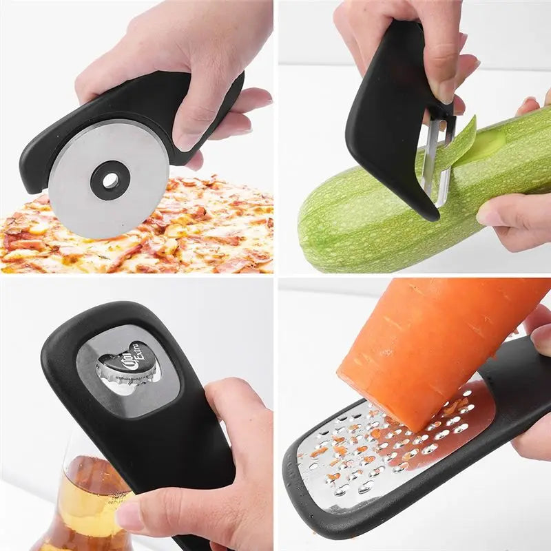 A36t-Kitchen Space Saving Cheese Grater Bottle Opener Fruit
