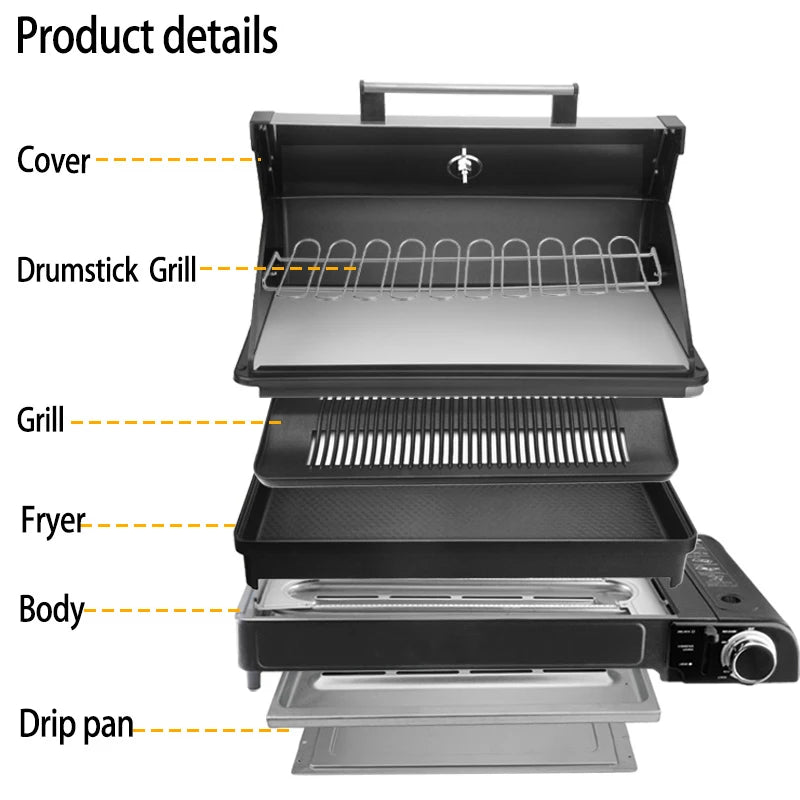 Camping Multi Gas Grill Bbq Stove Grill Folding