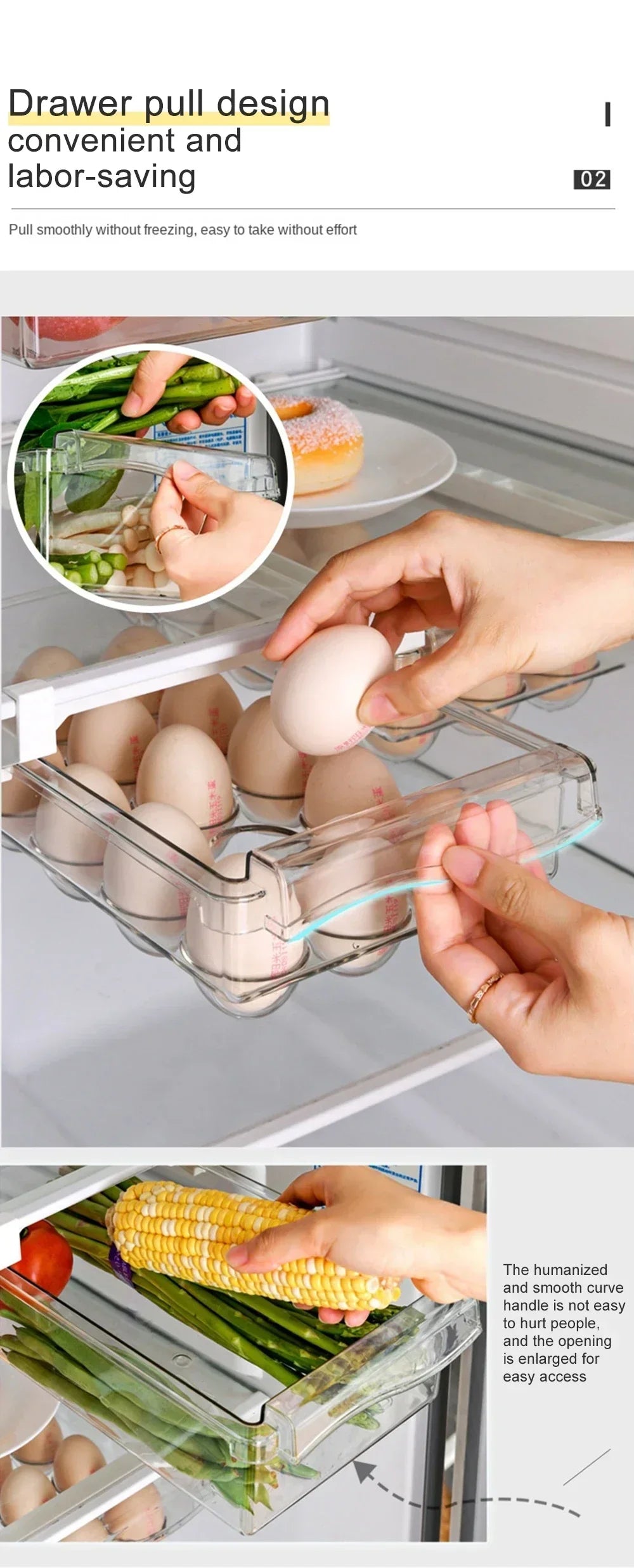 Fridge Egg Drawers Refrigerator Egg Storage Container