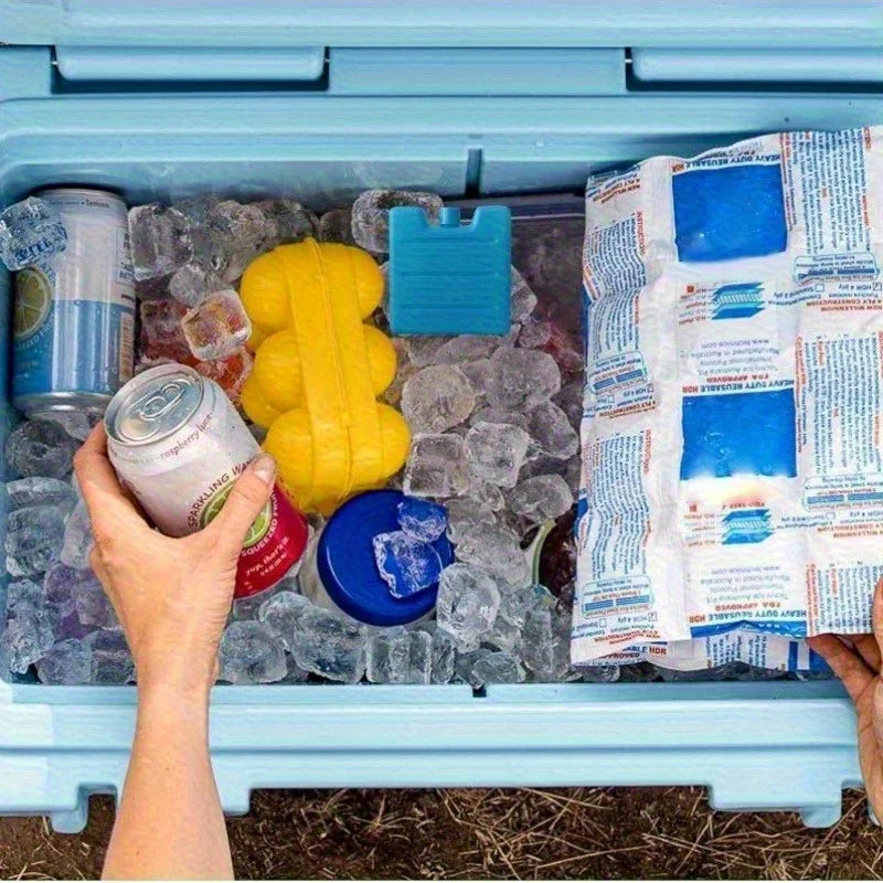 1/8pc Reusable Gel Ice Blocks Cooler Bag Stackable