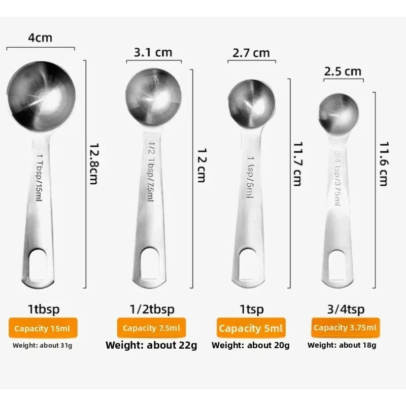 7-Piece Measuring Spoon Food Grade 304 Stainless Steel