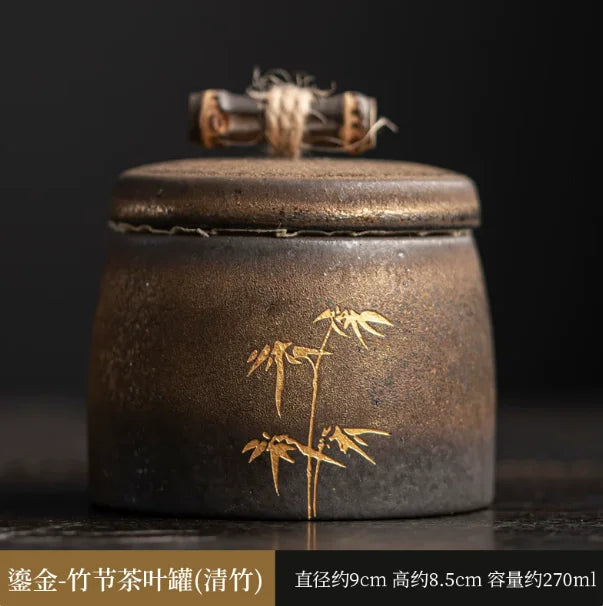 Small Sealed Jar Ceramic Tea Jar Tea Caddy
