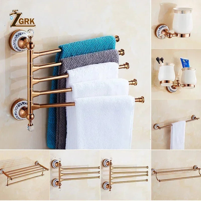 Zgrk Luxury Bathroom Hardware Wall Mount Rose Gold