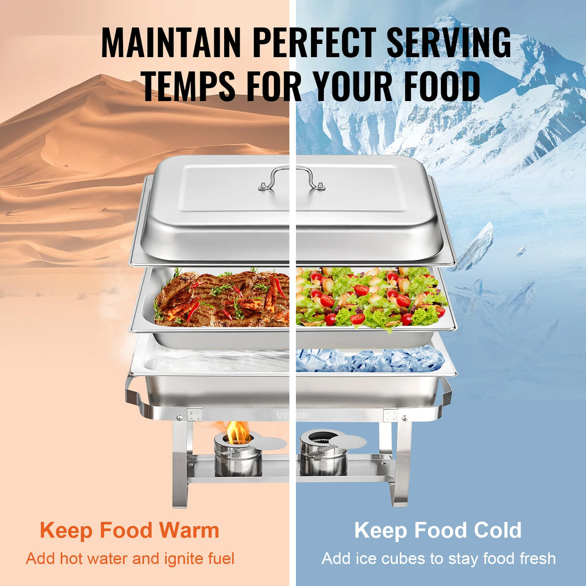 Succebuy 8qt Rectangle Chafing Dish 2/4/6 Packs W/