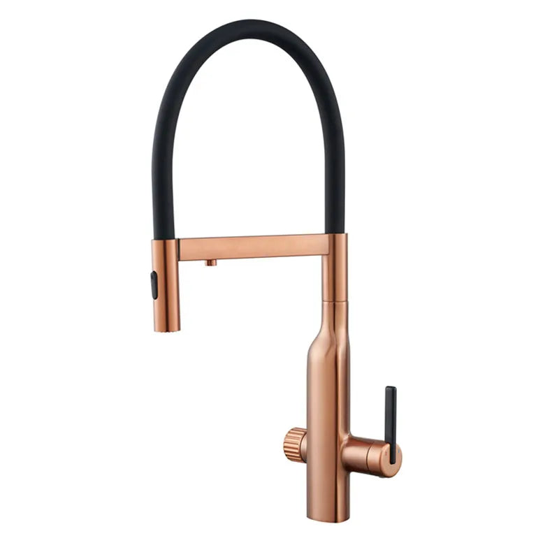 Shiny Rose Gold Brass Pull-Out Cold Water Hole