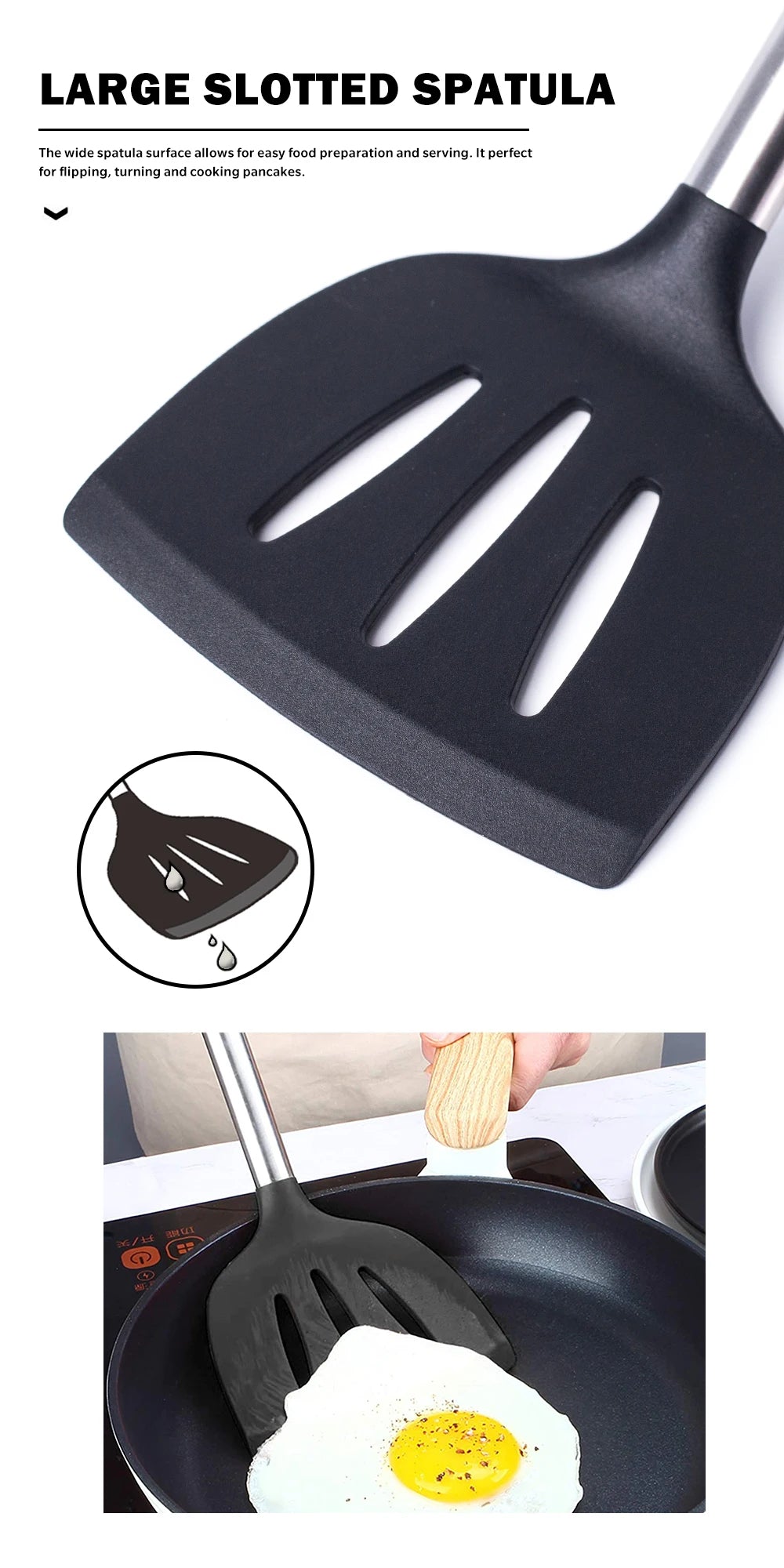 1-Pack Silicone Kitchenware Cooking Utensils Heat-Resistant