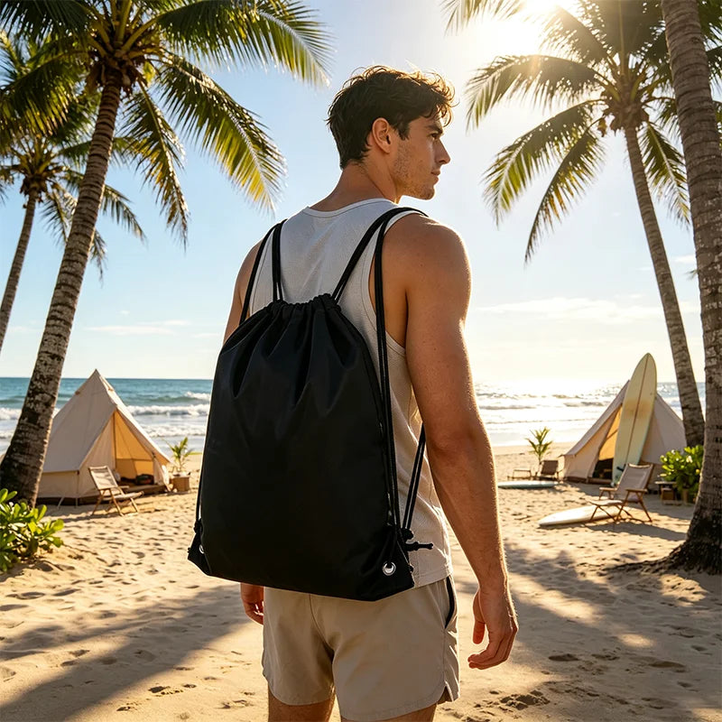 10-100pcs Customized Drawstring Backpack - Lightweight Outdoor