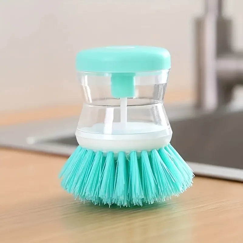 1pc Press-Type Liquid Dishwashing Brush - Pot Cleaning