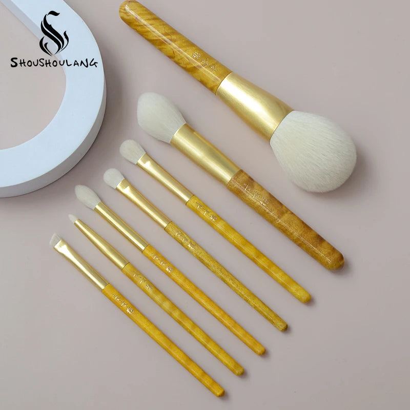 Soft Saibikoho Goat Hair Face Eye Brushes 7pcs