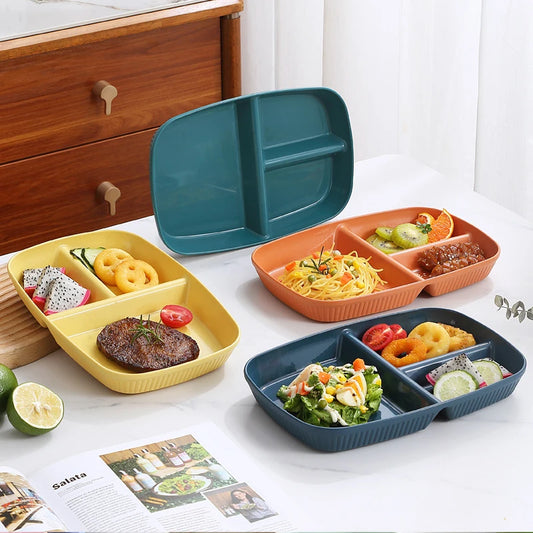 Divided Dish Diet Reusable Dinner Plate Dinnerware Portion