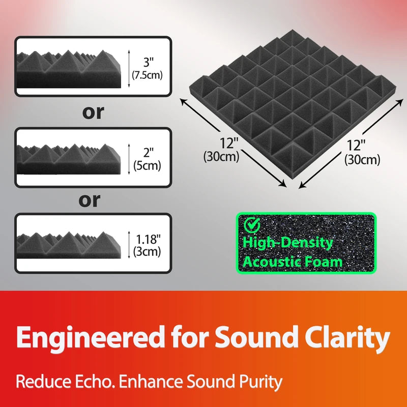Touo Studio Acoustic Foam Panel 6/12/24/48 Soundproof Foam