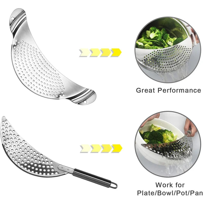 Stainless Steel Pan Pot Strainer Handle Pot Strainer