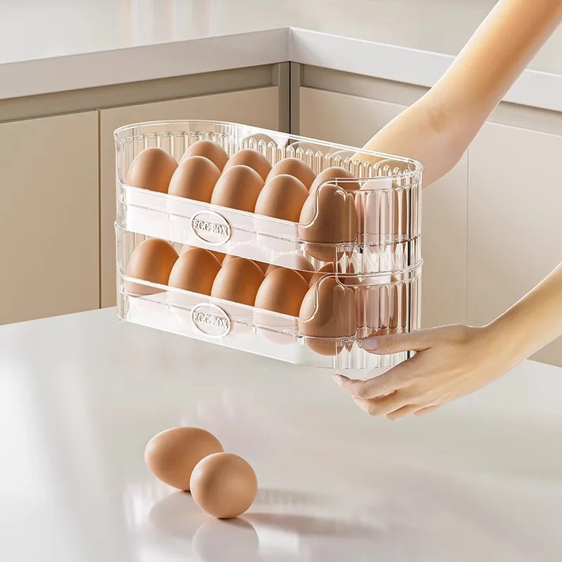 1/2/3pcs Space-Saving Egg Organizer Container Desk Organizer 10