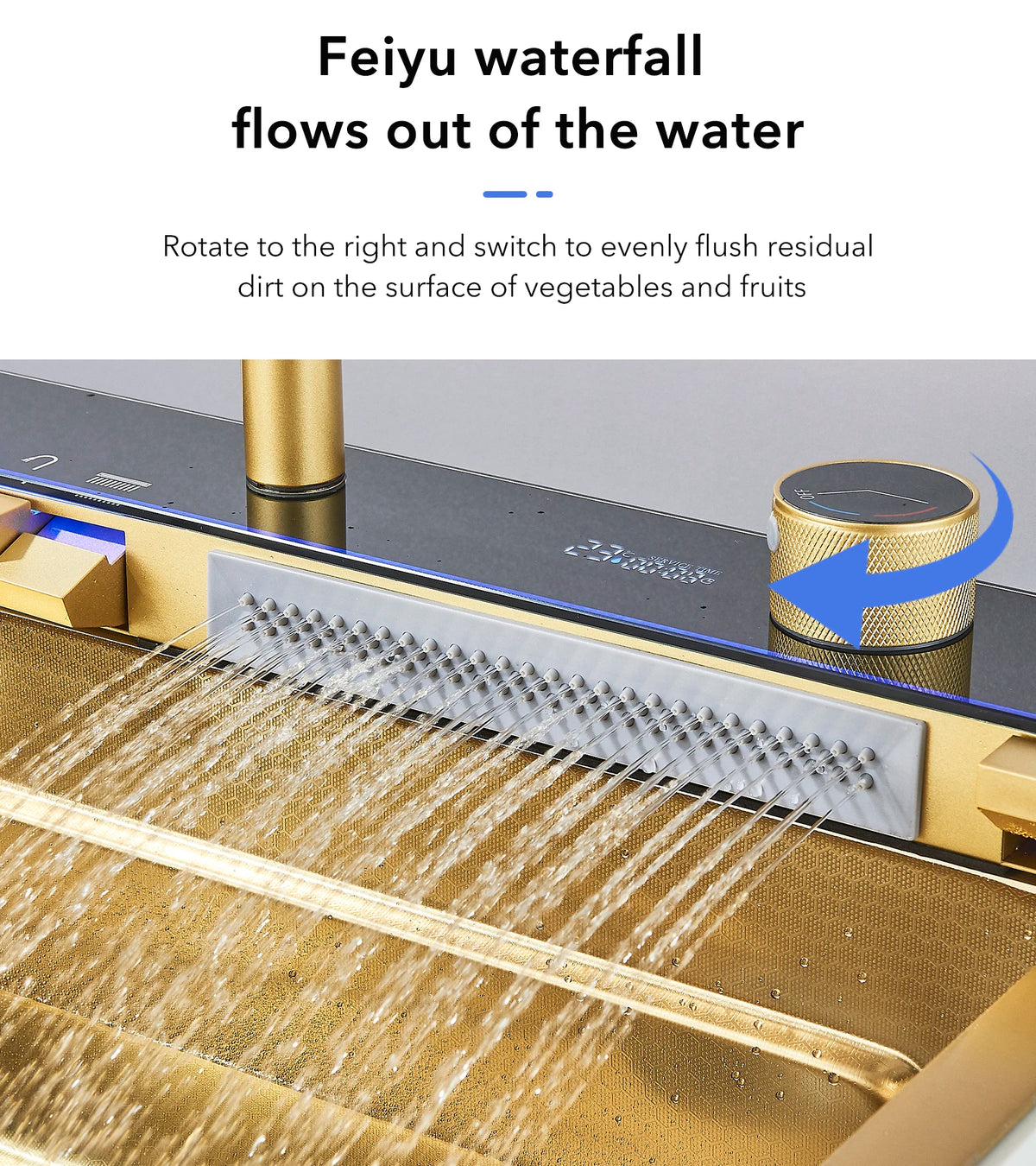 Golden Smart Digital Display Integrated Sink Temperature Control