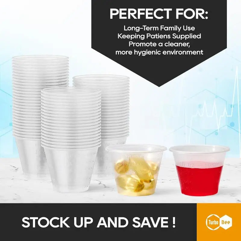 Oz Disposable Plastic Medicine Cups Clear Graduated Measuring