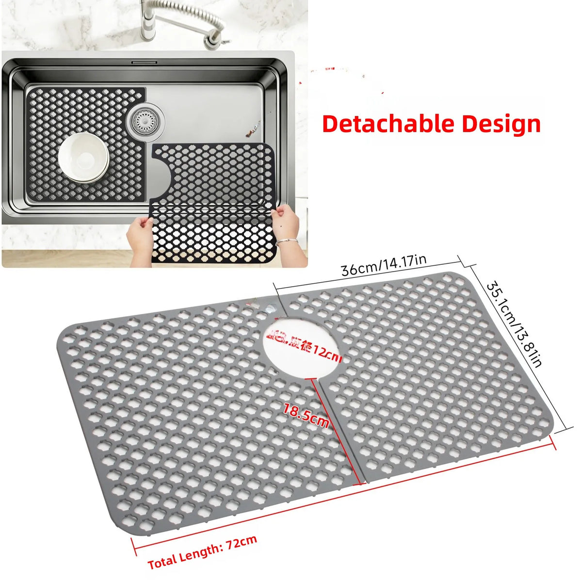 Sink Silicone Mat Anti-Scratch Honeycomb Pad Dishwashing Basin