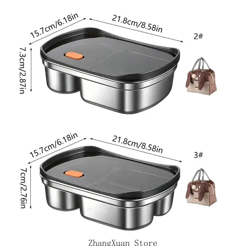 Divided Meal Preps Lunch Box Stainless Steel Container