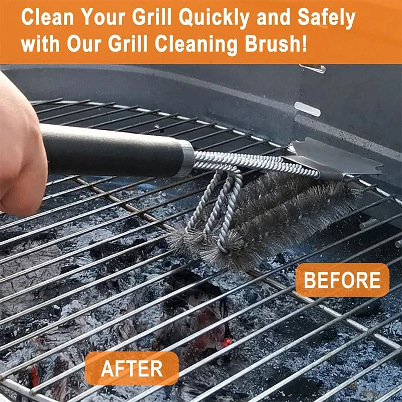 1/2pcs Safe Grill Brush Scraper Deluxe Handle Grill