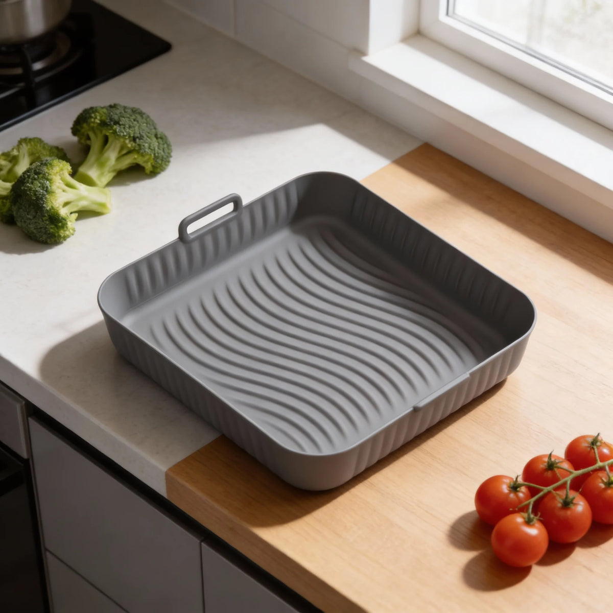 1pcs Fryer Silicone Liners Nonstick Airfryer Basket Reusable