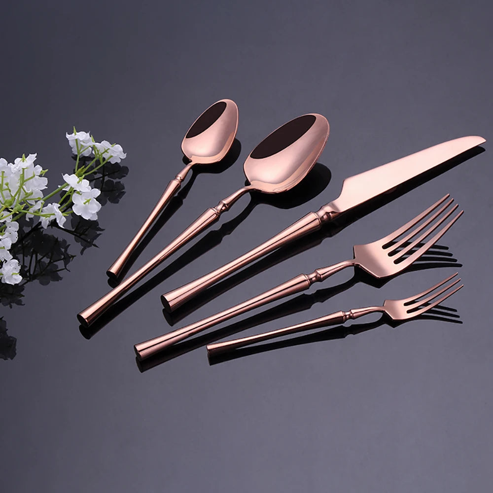 Pieces Knife Fork Spoon Gold Cutlery Complete Stainless