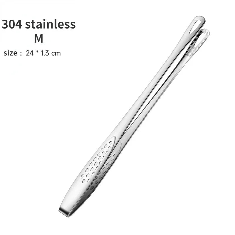 1pc 304 Stainless Steel Food Tongs Long Handle