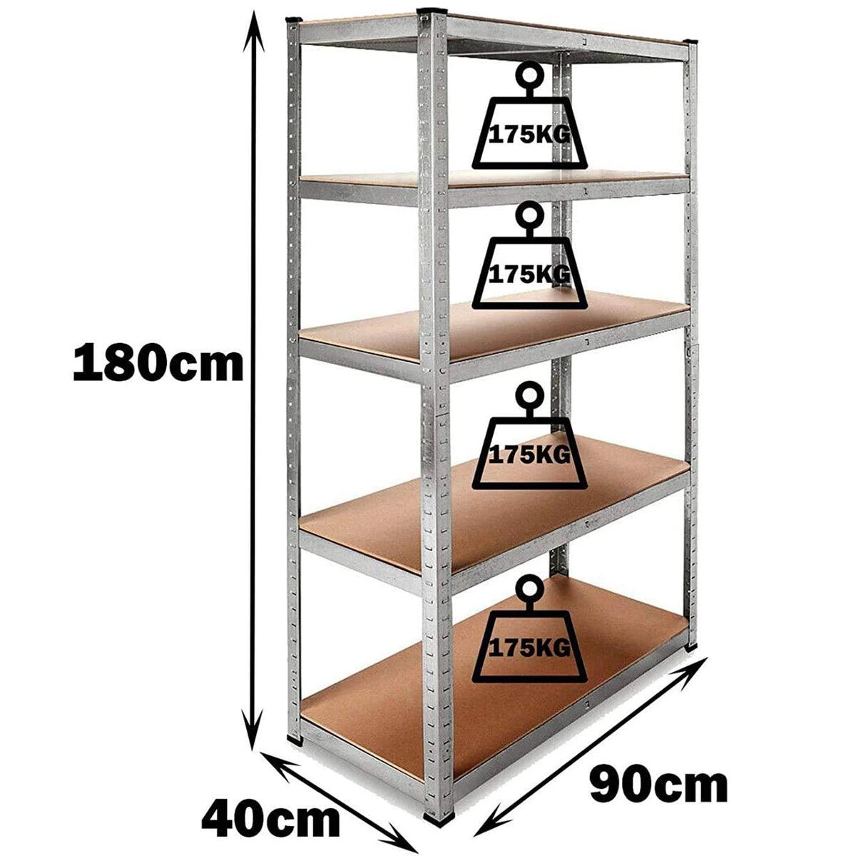 Vickyhome Heavyduty 5-Tier Adjustable Metal Shelving Unit 875kg