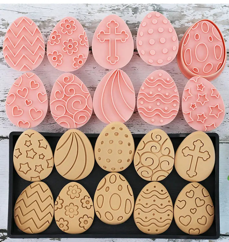 10pcs/Set Easter Cookie Cutters 3d Rabbit Egg Cartoon