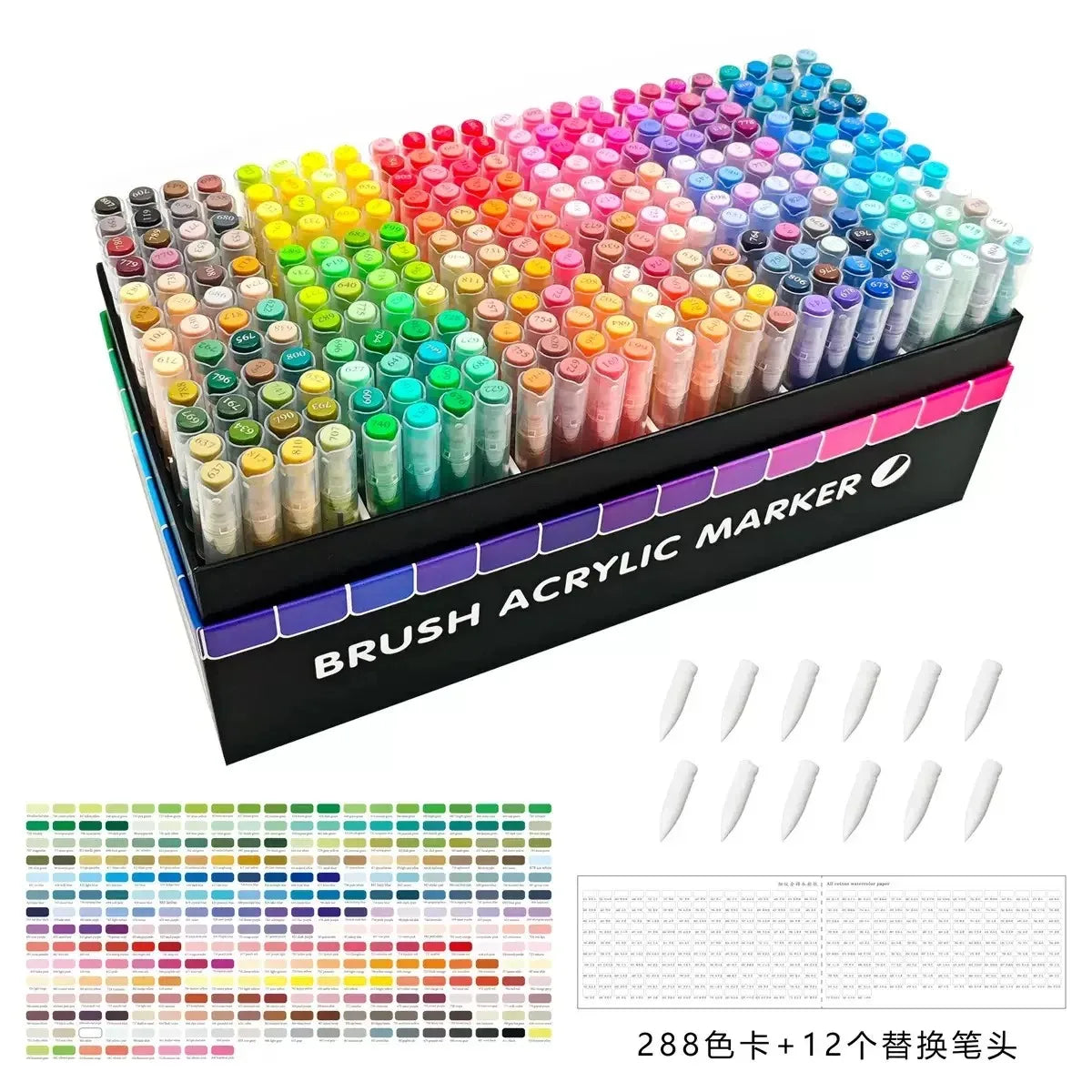 Guangna 12-360 Colors Acrylic Paint Pens Pencil Brush