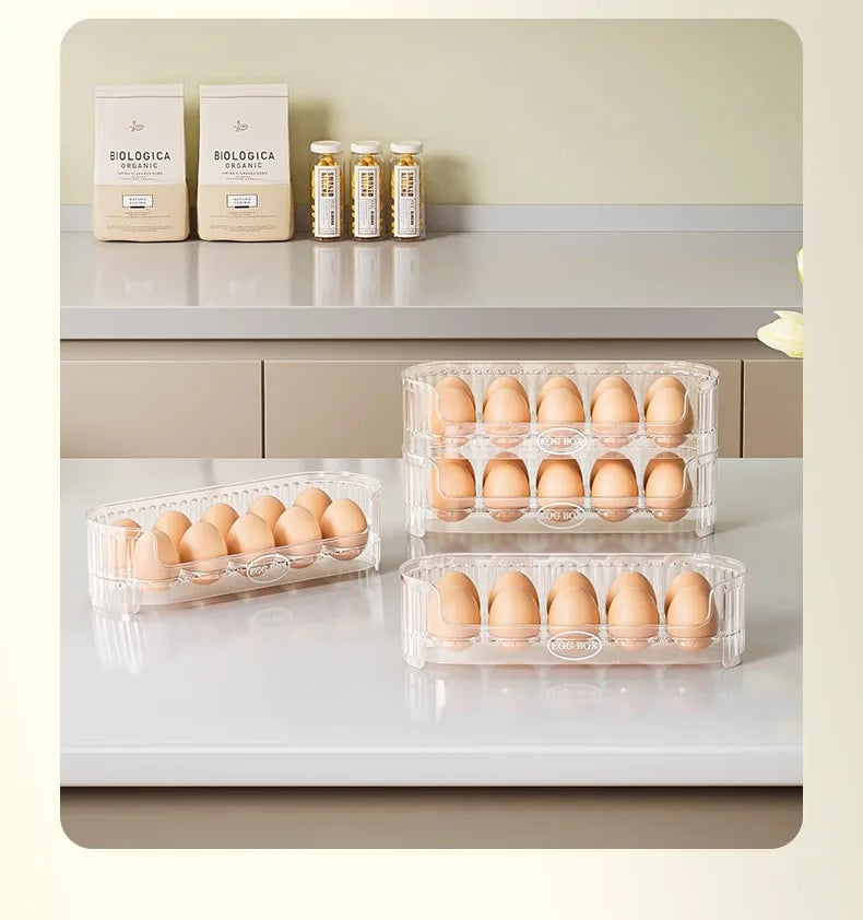 1/2/3pcs Space-Saving Egg Organizer Container Desk Organizer 10