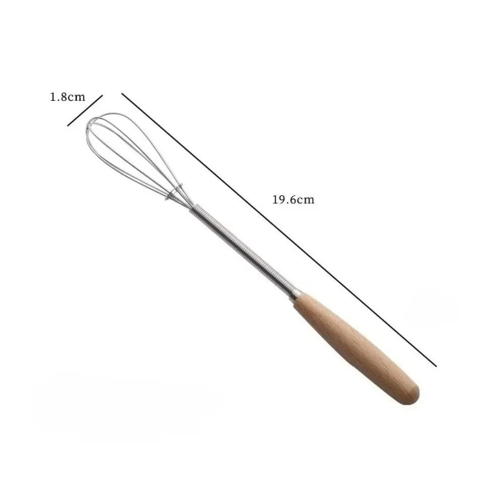 Solid Wood Handle Whisk Stainless Steel Wire Design