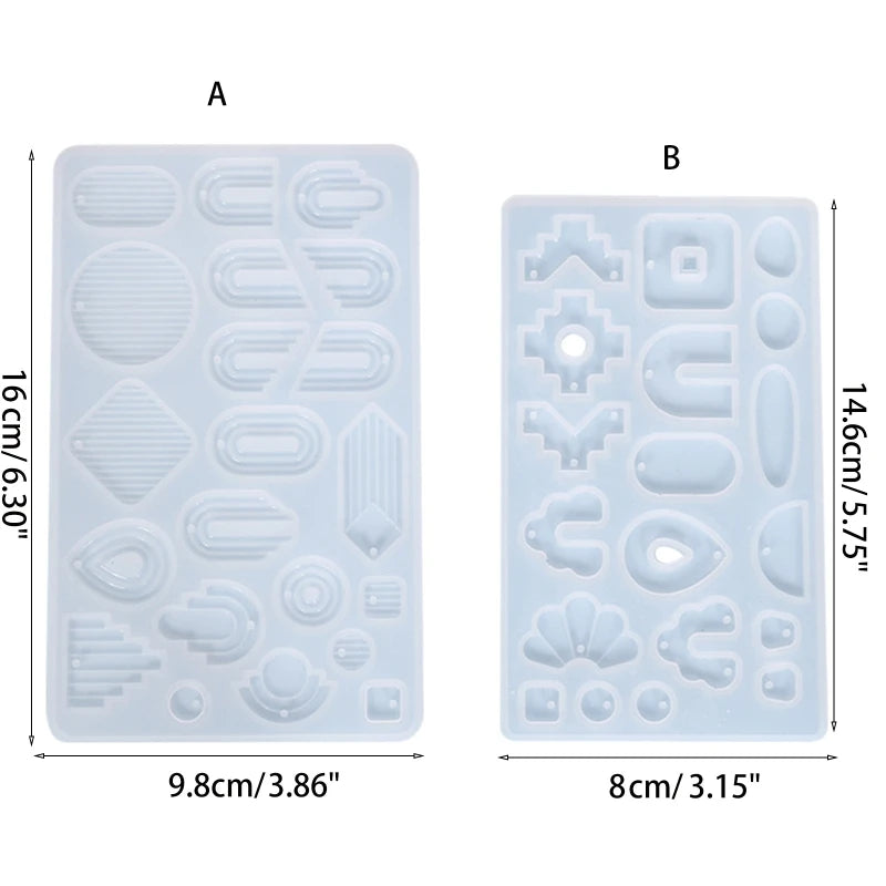 Shiny Glossy Stripe Earring Molds Resin Silicone Mold