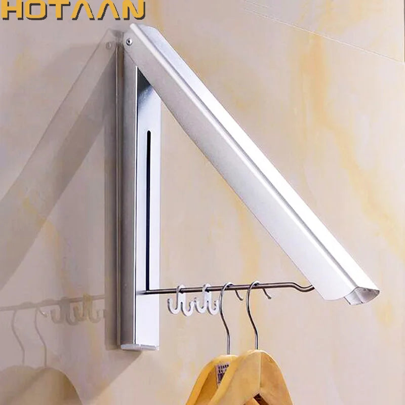 Wall Mounted Folding Clothes Drying Rack Aluminum Space