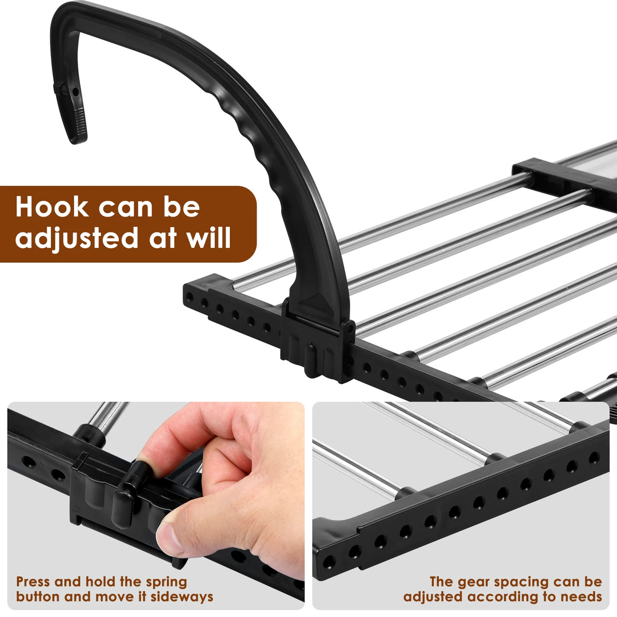 Extendable Radiator Drying Rack Stainless Steel Foldable Balcony