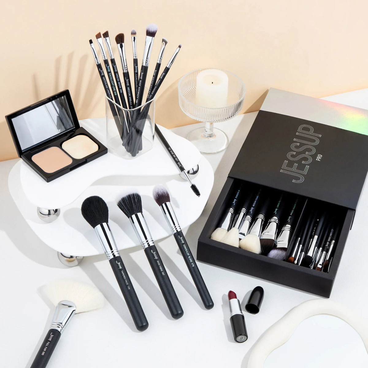 Jessup Professional Makeup Brushes 35pcs Synthetic Foundation