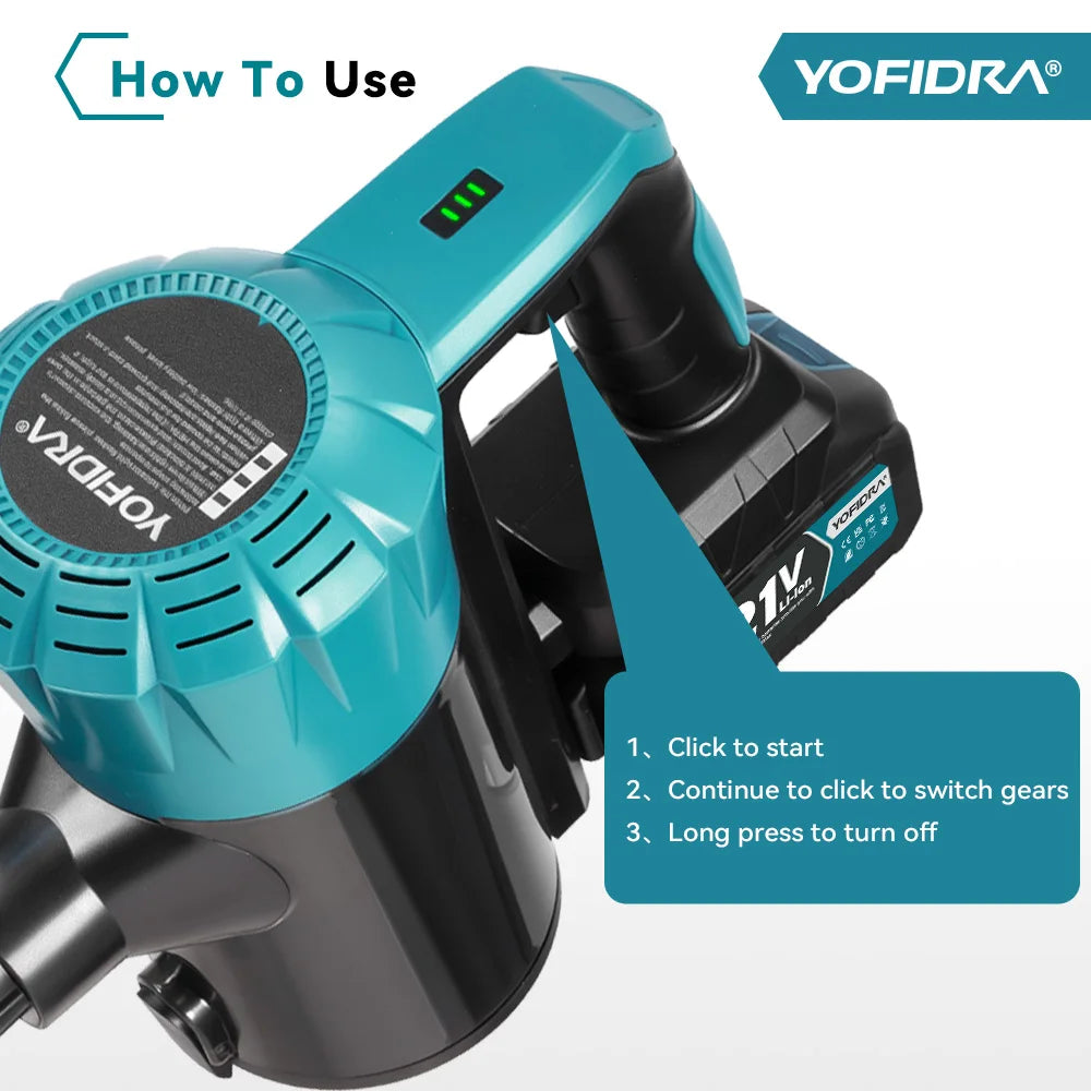 Yofidra 1800w Brushless Vacuum Cleaner 30kpa 5l Powerful