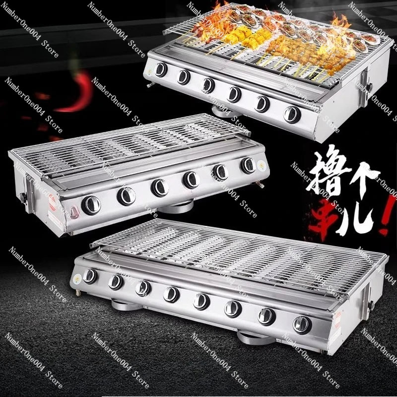 Gas Grill Oyster Fish Commercial Street Food Bbq