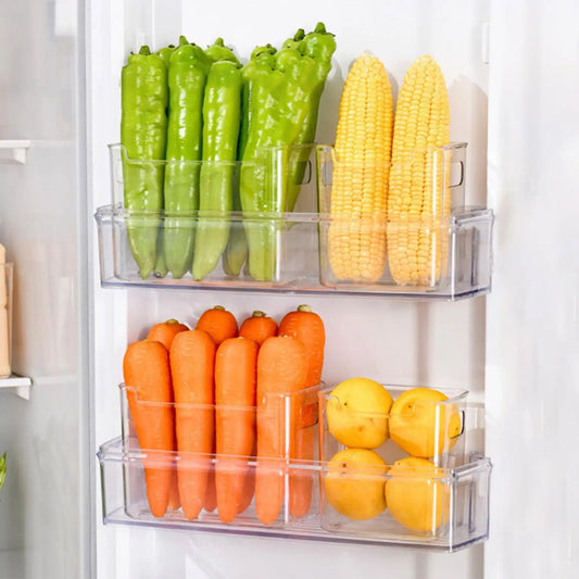 Refrigerator Bins Handles Clear Door Containers Organizer Pantry