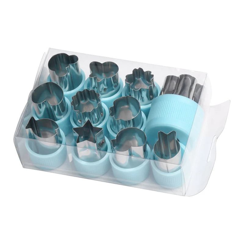 1set Multi-Style Vegetables Cookie Cutter Embossing Mould Cook