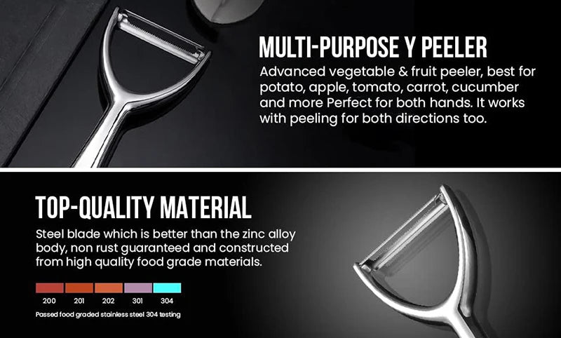 Heavy-Duty 304 Stainless Steel Peeler Fruit & Vegetable