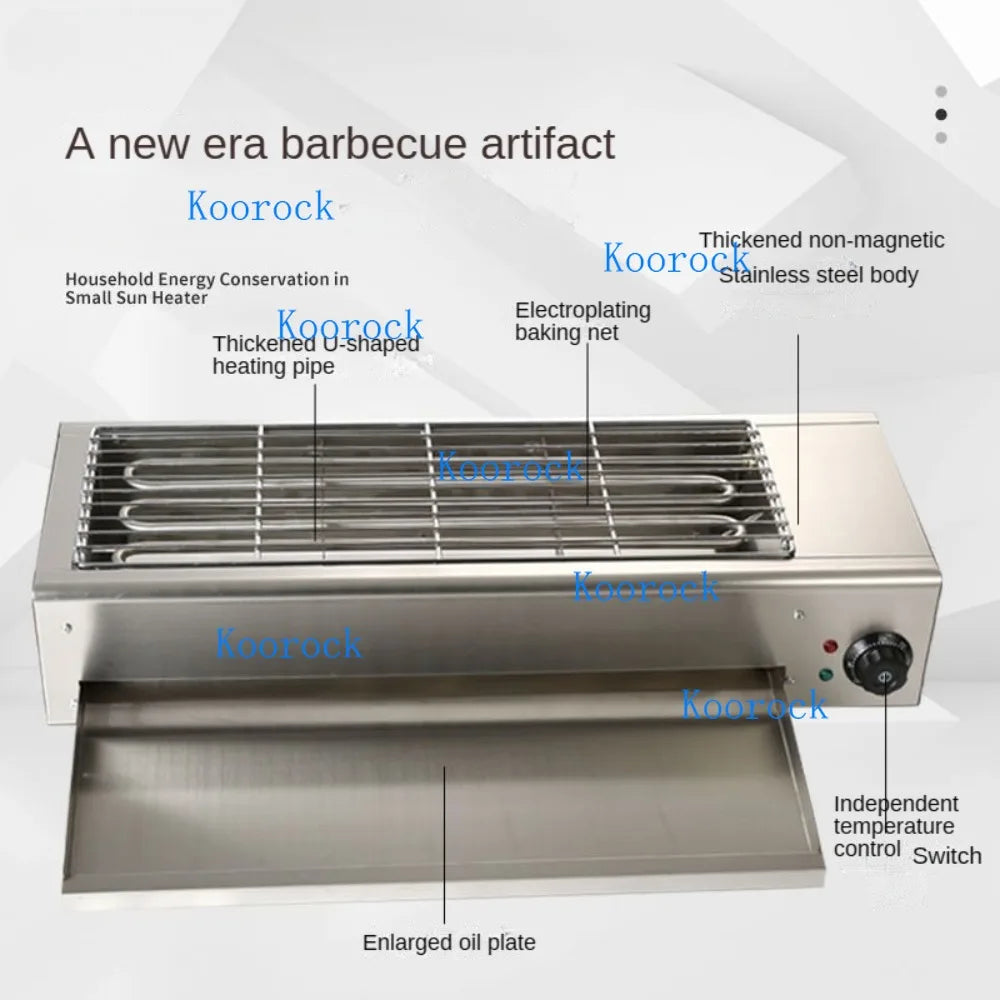 Electric Barbecue Grill Commercial Smoke-Free Indoor Stainless