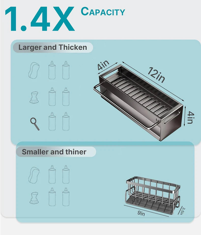 Extra Large Carbon Steel Sink Caddy Sponge Holder