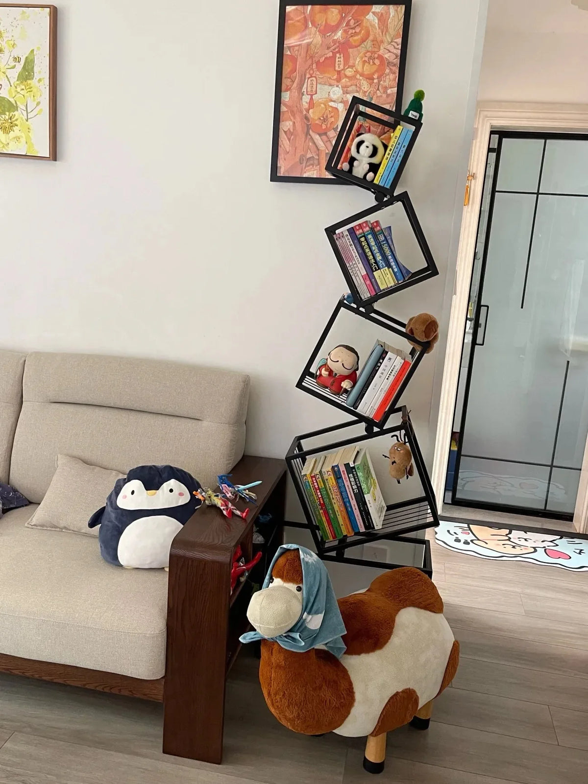 Modern Living Room Decor Iron Art Shelf Office