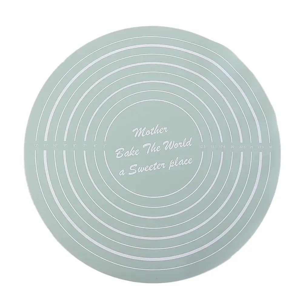 Reusable Thickened Rolling Pin Pastry Mat Round Silicone